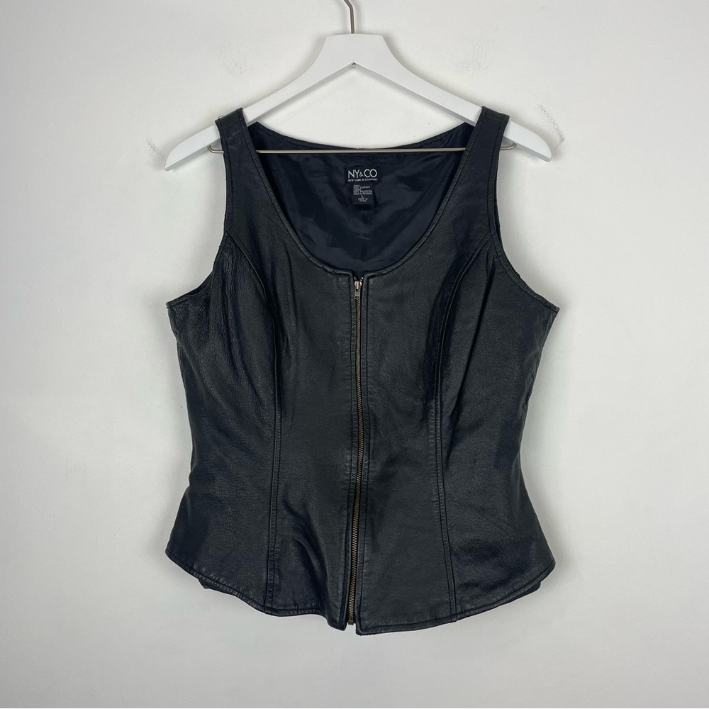 Vintage Y2K Women’s Avenue 100% Real Leather Vest Size Large